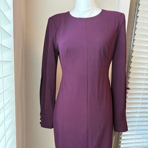 Calvin Klein Purple Long Sleeve Sheath Dress